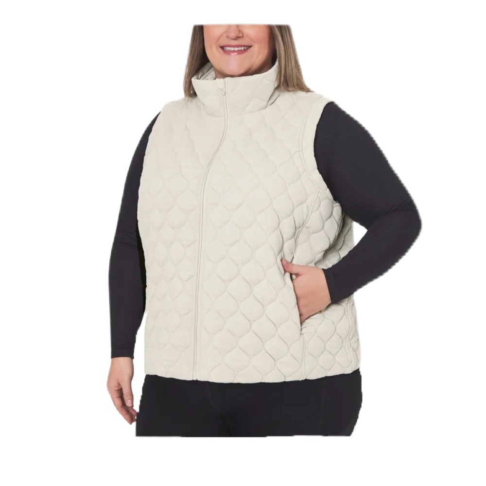 Kirkland Signature Women's Quilted Active Vest Cream Size XXL